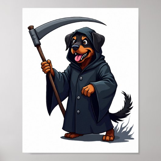 Magere Hein Rottweiler Hond Poster (Voorkant)
