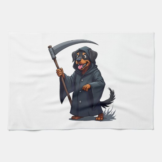 Magere Hein Rottweiler Hond Theedoek (Horizontaal)