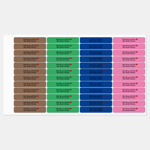 Magere rechthoek strijken-op verschillende kleuren labels