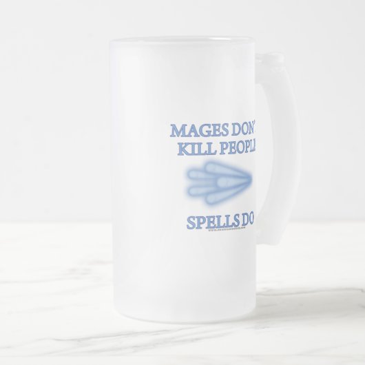 Mages doden geen mensen... matglas bierpul (Voorkant rechts)