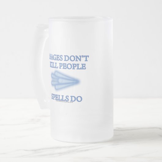 Mages doden geen mensen... matglas bierpul (Voorkant links)