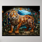*~* Magestic Bold TIGER 5:4 AP68 Glas in lood Poster (Voorkant)