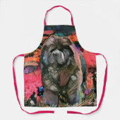 MAGGIE Black chow All-Over Print Apron Schort (Voorkant)