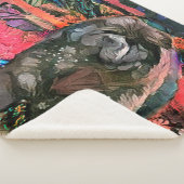 MAGGIE black chow SHERPA BLANKET 3 maten Deken (3/4)