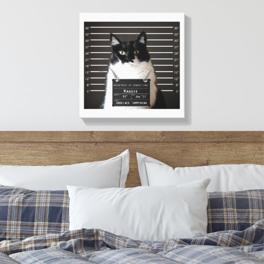 Maggie Cat Mok Shot Canvas Afdruk (Insitu (Slaapkamer))