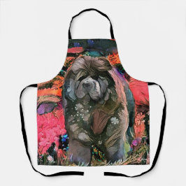 MAGGIE de zwarte Chow All-Over Print Schort