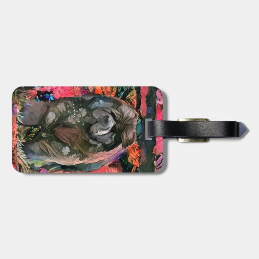 MAGGIE de zwarte chow bagagelabel (Achterkant horizontaal)