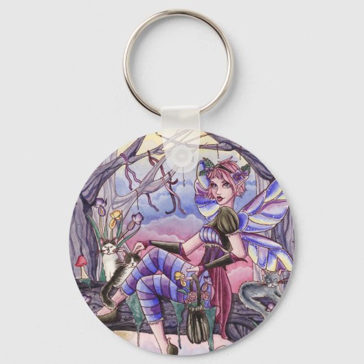 Maggie - Fairy en Cat Sleutelhanger (Voorkant)