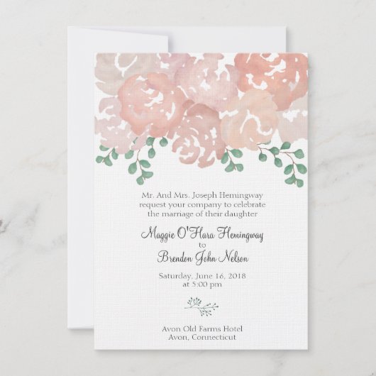 Maggie Hemingway Wedding Invitation Kaart (Voorkant)
