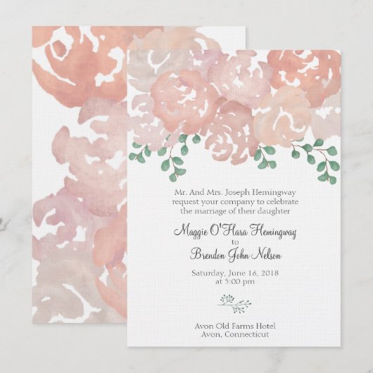 Maggie Hemingway Wedding Invitation Kaart (Voorkant / Achterkant)