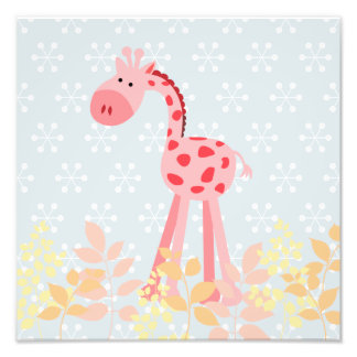 Maggie Menagerie Nursery Prints: Cherry Giraffe Foto Afdruk
