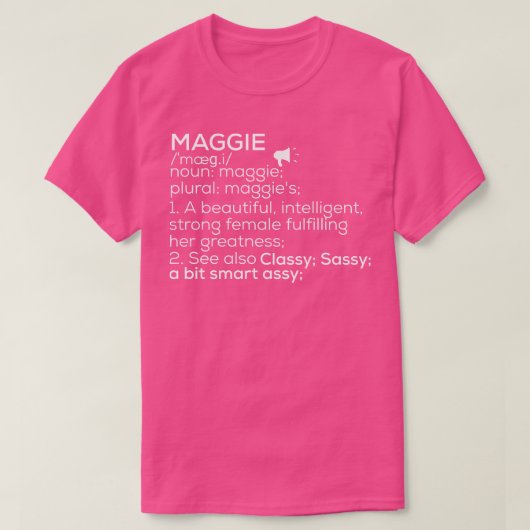 Maggie Naam Maggie Definitie Maggie Vrouw Naam M T-shirt (Design voorkant)