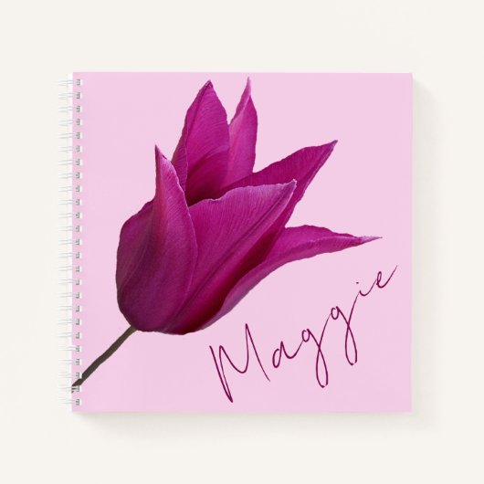  Maggie naam  roze tulp bloemen Notitieboek (Voorkant)