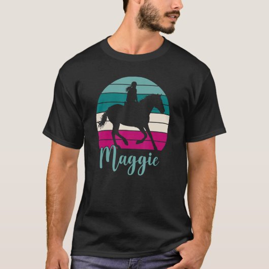 Maggie Name Equestrian Maggie Horse Girl T-shirt (Voorkant)