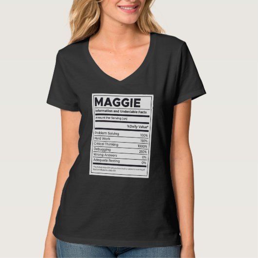 Maggie Nutrition Information Problem Solution Hard T-shirt (Voorkant)