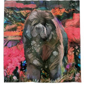 MAGGIE the black chow - Douchegordijn of display (Voorkant)