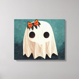 Maggie The Friendly Ghost ・ Cute Halloween Art Canvas Afdruk