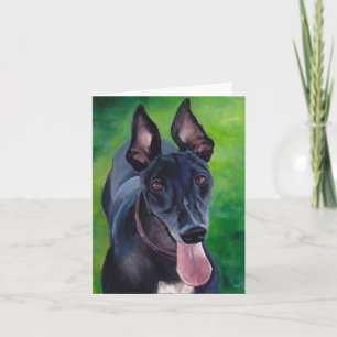 Maggie the Greyhound Dog Art Note Card Kaart