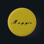 Maggie uit Orphan Black calligrafie Ronde Button 3,2 Cm<br><div class="desc">maggie is een personage uit het tv-show Orphan Black,  antiek kalligrafie</div>