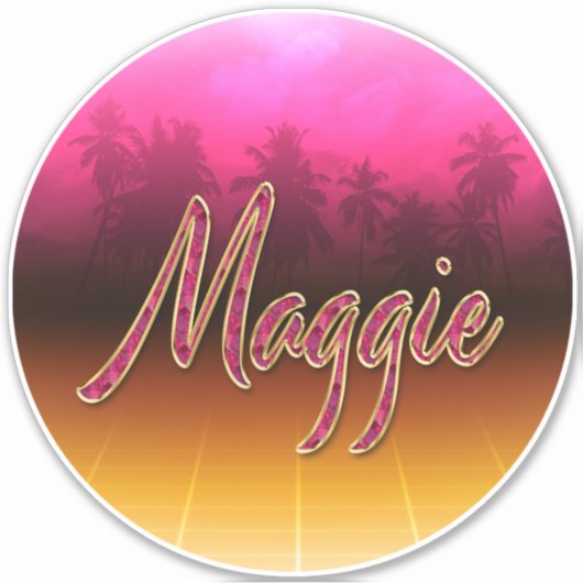 Maggie Vorname Name golden pink Aufkleber Sticker (Voorkant)