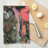 MAGGIE zwarte chow keukenhanddoek (Quarter Fold)