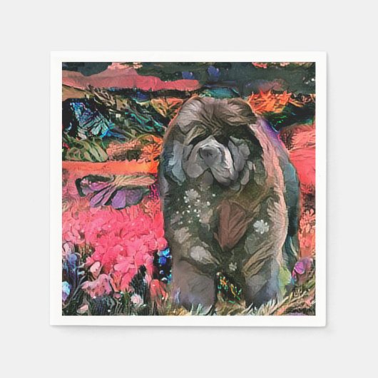 MAGGIE zwarte chow papieren servetten (Voorkant)