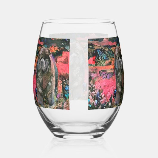 MAGGIE zwarte chow Stemless wijnglas Wijnglas Zonder Voet (Rechts)