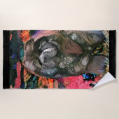 MAGGIE zwarte chow strandlaken (Voorkant)