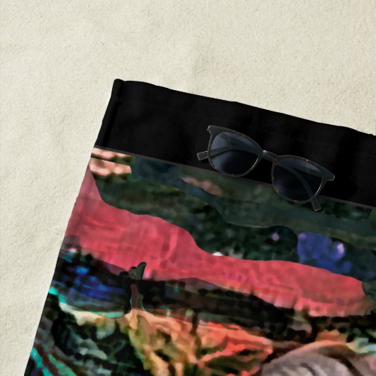 MAGGIE zwarte chow strandlaken (In situ)