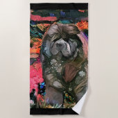 MAGGIE zwarte chow strandlaken (Voorkant)