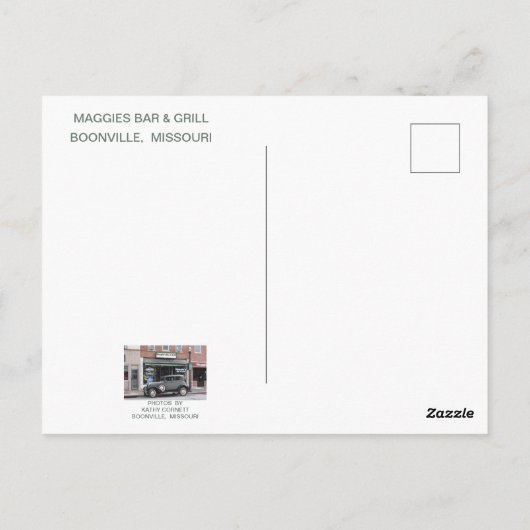 Maggie's Bar & Grill Briefkaart (Achterkant)