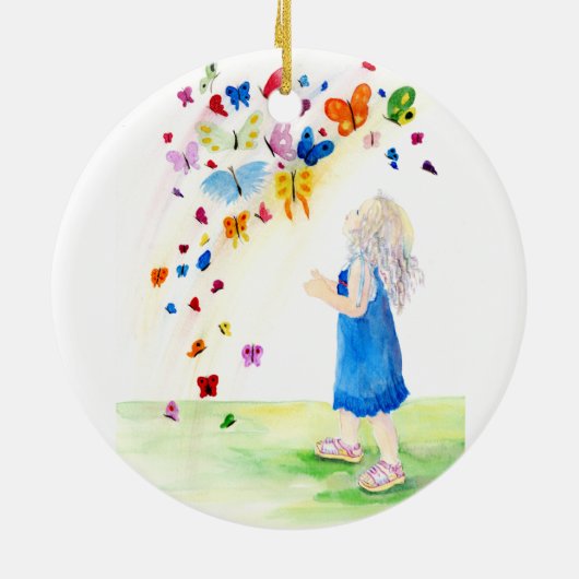 Maggie's Butterflies Keramisch Ornament (Achterkant)