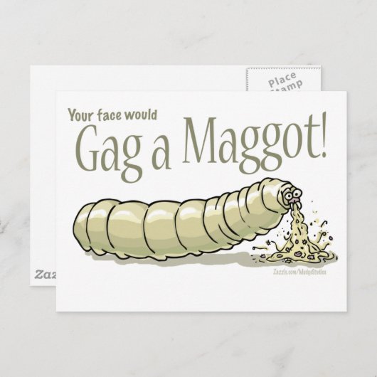 maggot_gag_zazzle briefkaart (Voorkant / Achterkant)