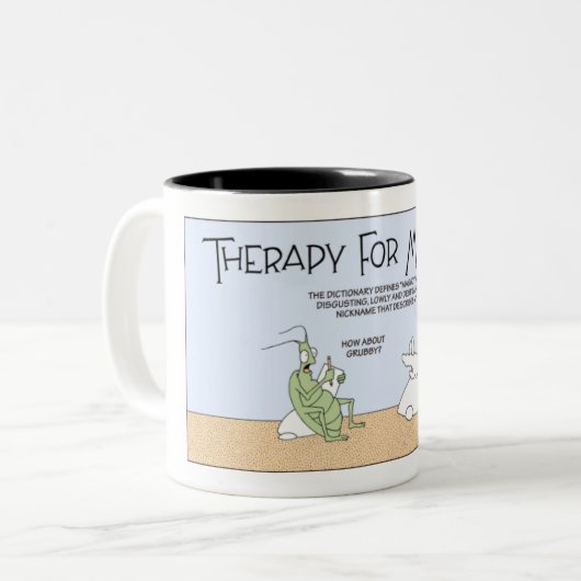 Maggot Therapy Tweekleurige Koffiemok (Voorkant links)