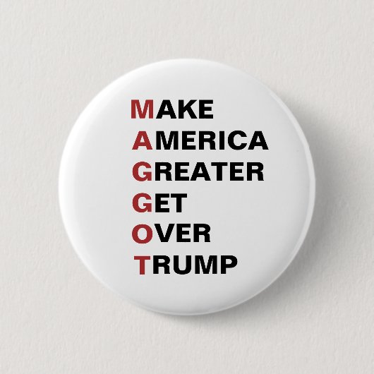 Maggot Trump Get Over Trump 2024 Ronde Button 5,7 Cm (Voorkant)
