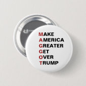 Maggot Trump Get Over Trump 2024 Ronde Button 5,7 Cm (Voorkant /achterkant)