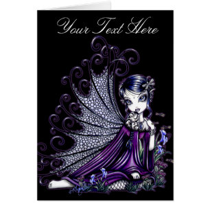 "Maggy" Plum Dragonfly Fairy Art Card