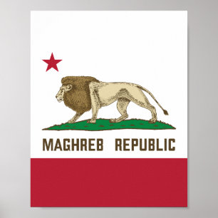 Maghreb Republic Lion Flag Berber Pride Poster
