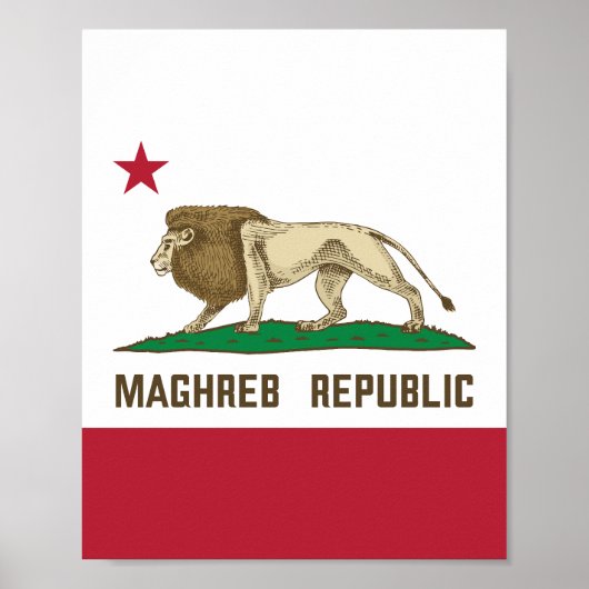 Maghreb Republic Lion Flag Berber Pride Poster (Voorkant)