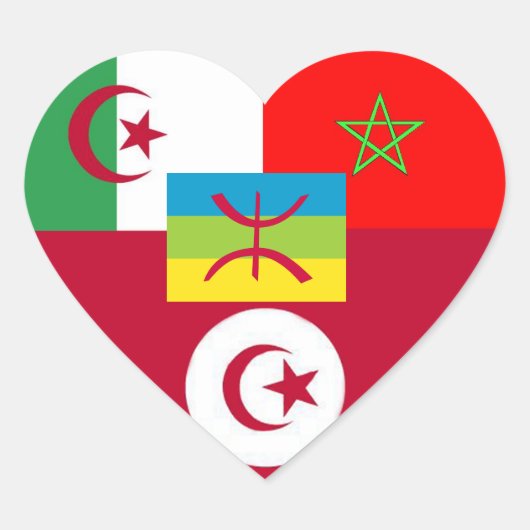 Maghreb Verenigd Koninkrijk Hart Sticker (Voorkant)