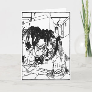 Magi bij de Caravanserai Feestdagen Kaart