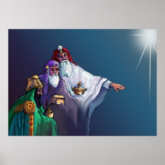 MAGI KINGS 3 WISEMEN EN STAR van SHARON SHARPE Poster (Voorkant)