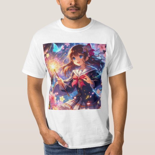 Magia en el Aire: Dibujo Encantado de Bruja T-shirt (Voorkant)