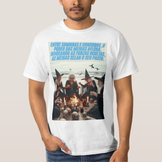 Magia Negra das Meigas na Praia T-shirt (Voorkant)