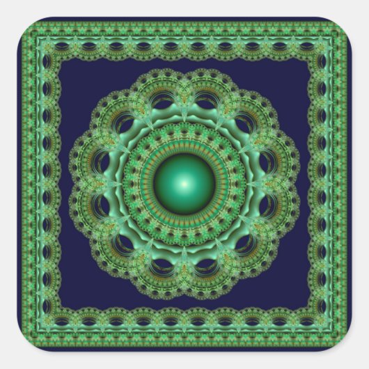 Magian fairy fractal decoration square sticker (Voorkant)