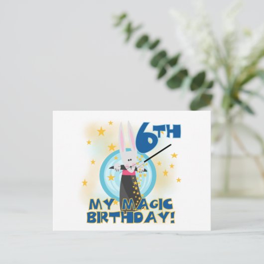 Magic 6th Verjaardag Tshirts en geschenken Briefkaart (Staand voorkant)