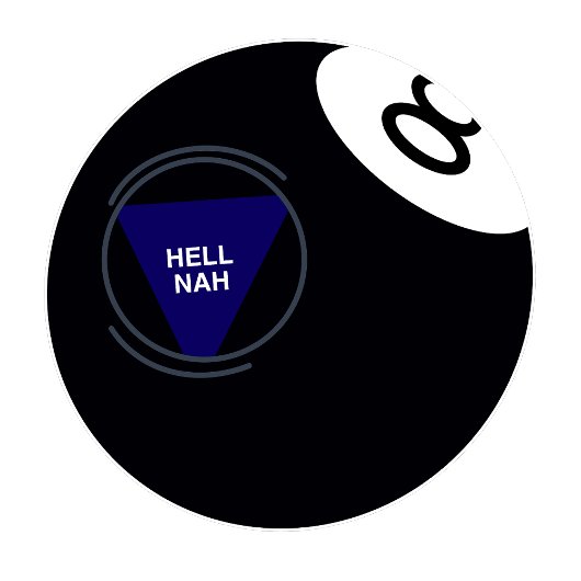 Magic 8 Bal Ben ik dom? Ironische Bowlingbal Sticker