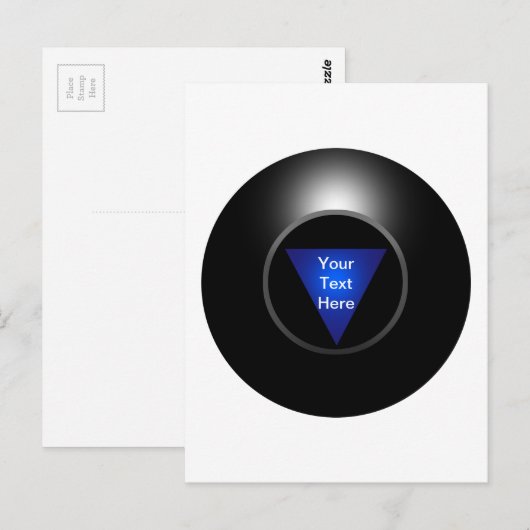 Magic 8 Ball - Jouw tekst Briefkaart (Voorkant / Achterkant)