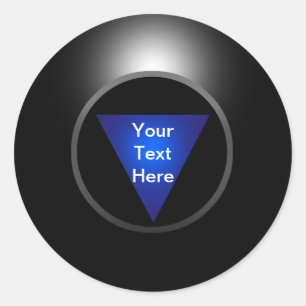 Magic 8 Ball - Jouw tekst Ronde Sticker