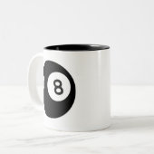 Magic 8 Ball Tweekleurige Koffiemok (Voorkant links)